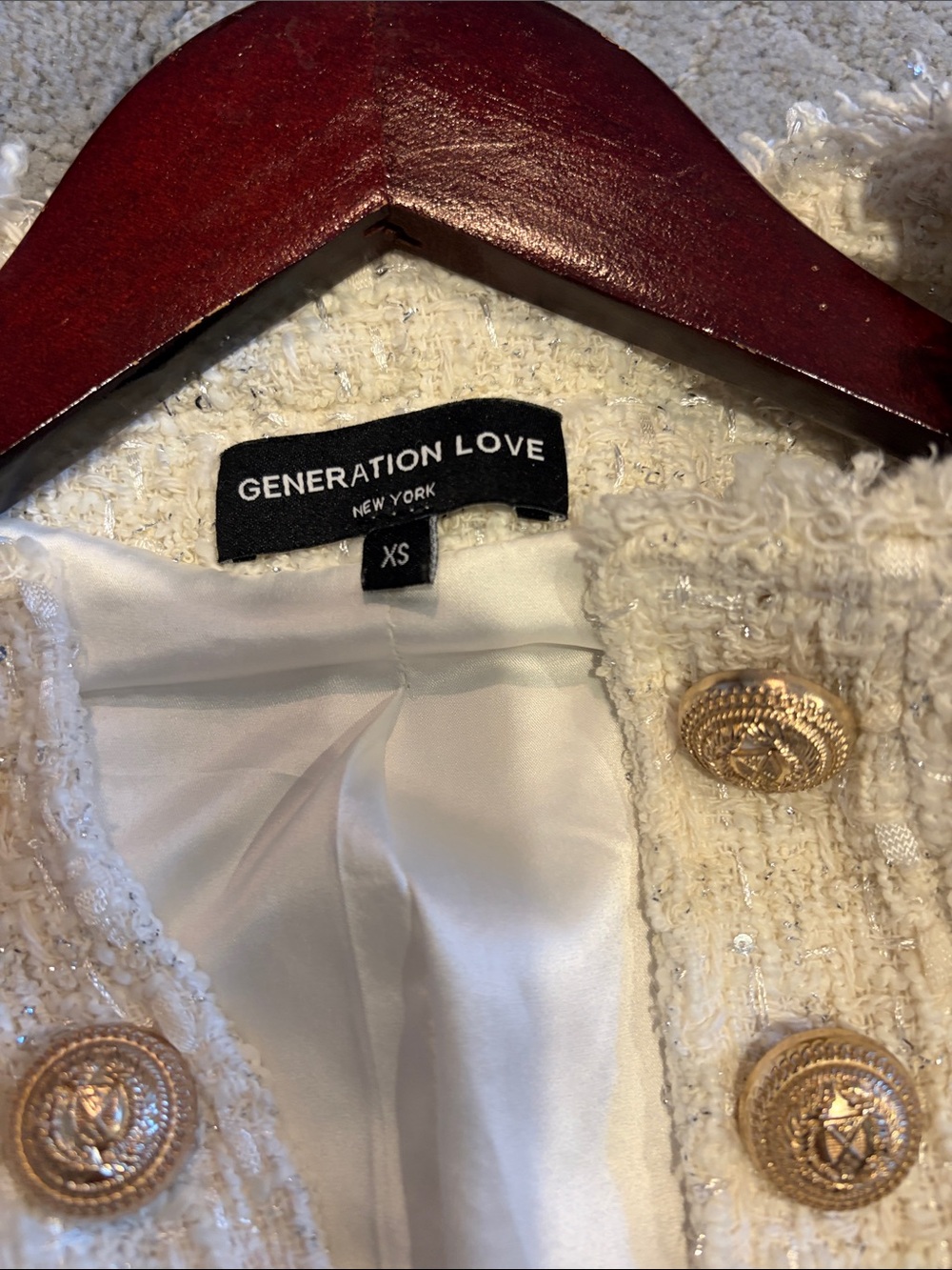 Generation Love Karson Cream Tweed Button-Front Jacket - Picture 4 of 5